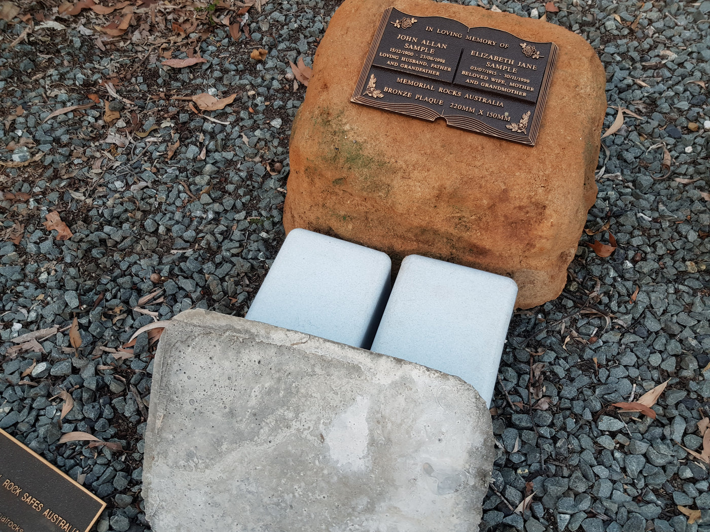 Memorial Rock Urn 1670 Large Double Sandstone – Memorial Rocks Australia
