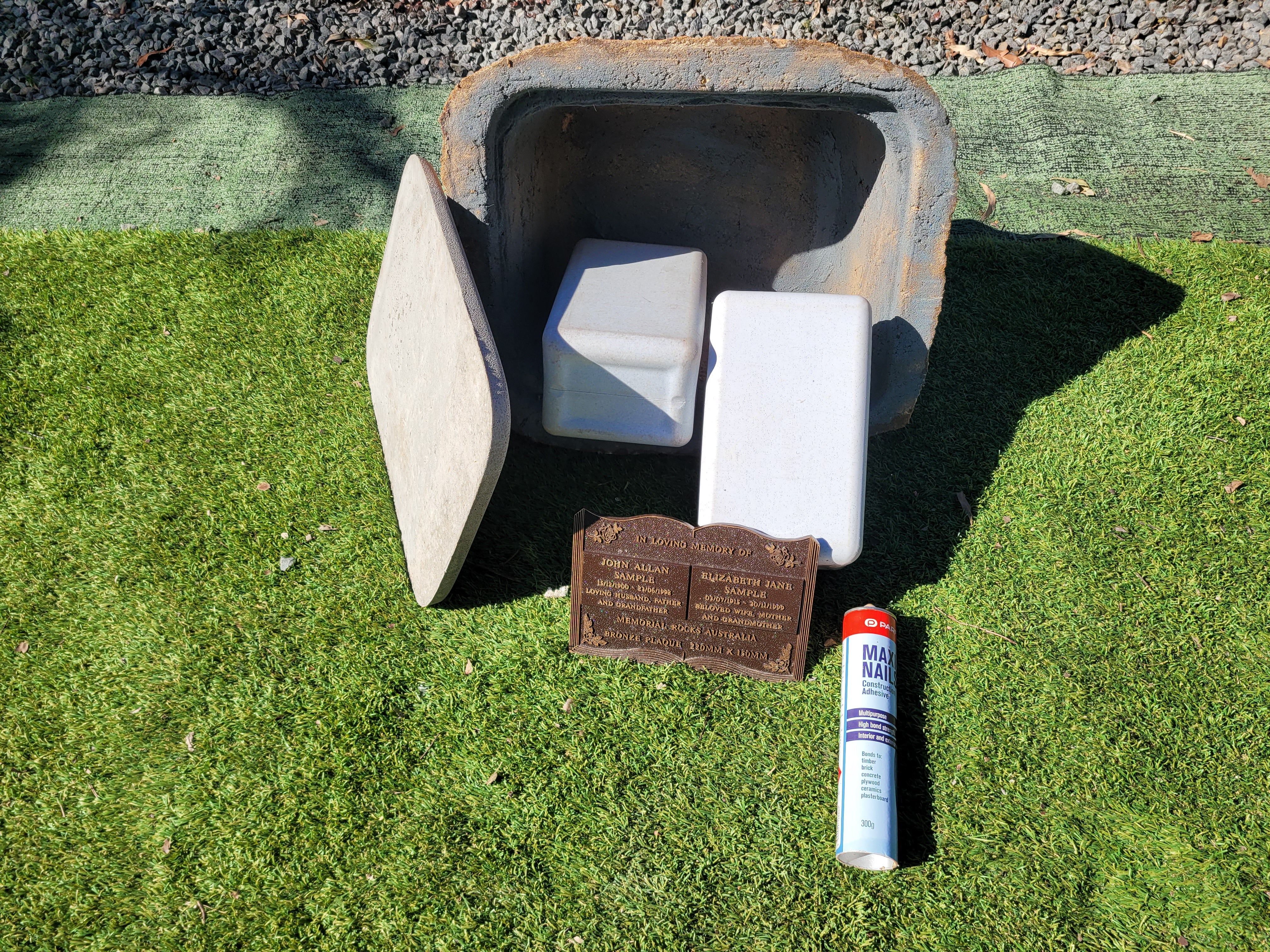 Memorial Rock Urn 1869 Large Double Sandstone