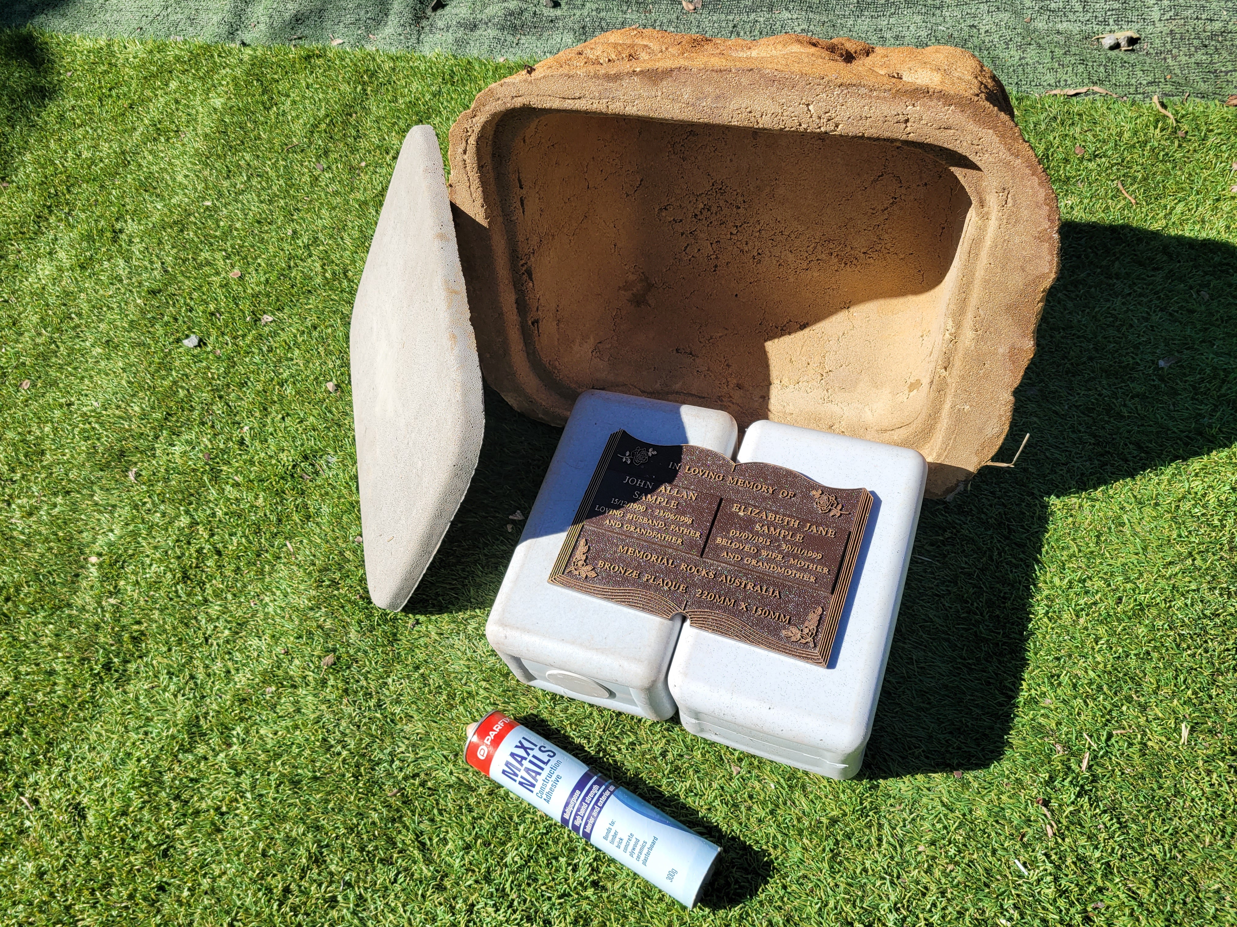 Memorial Rock Urn 1870 Large Double Sandstone