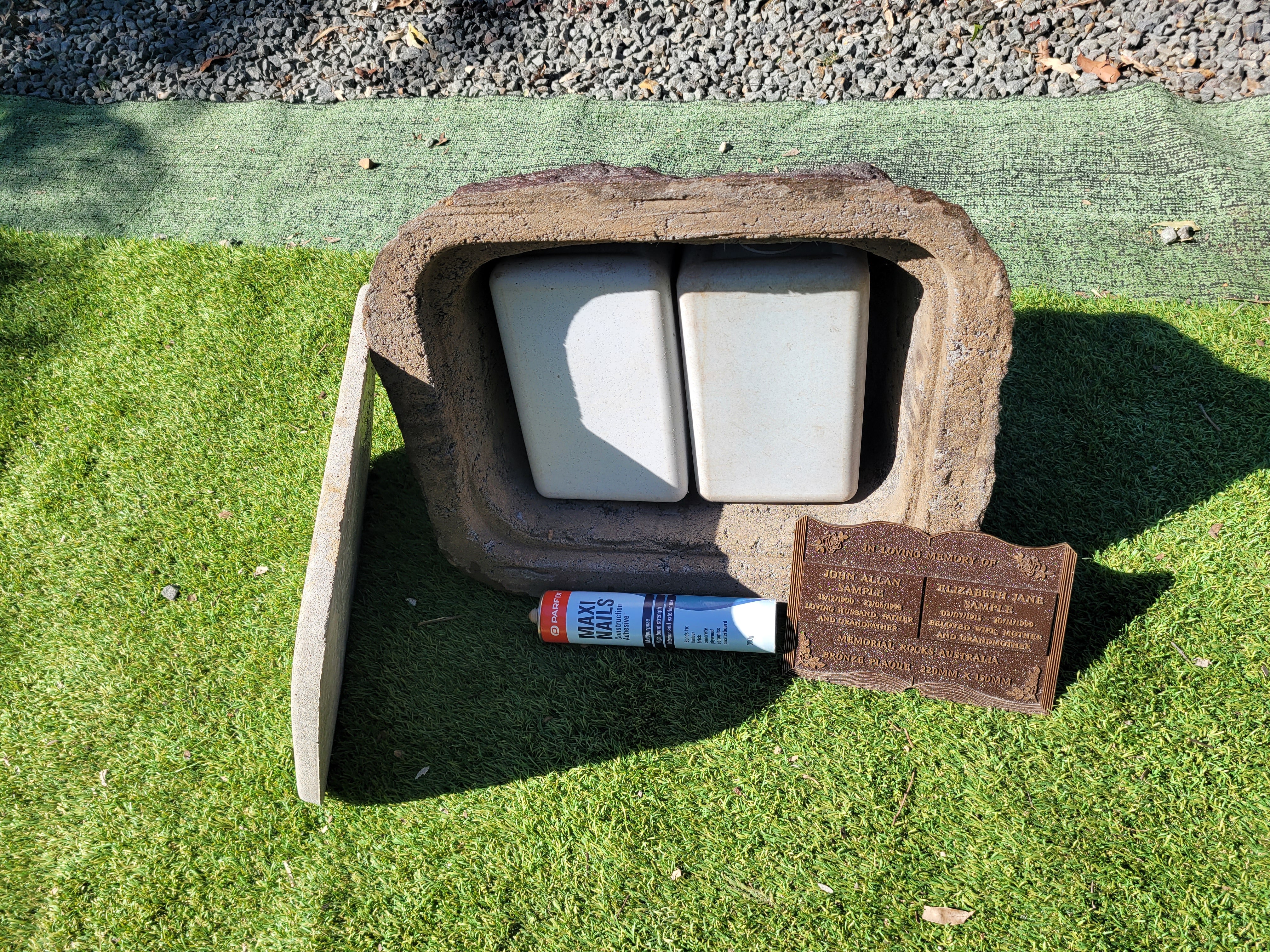 Memorial Rock Urn 1872 Large Double Charcoal/ Black