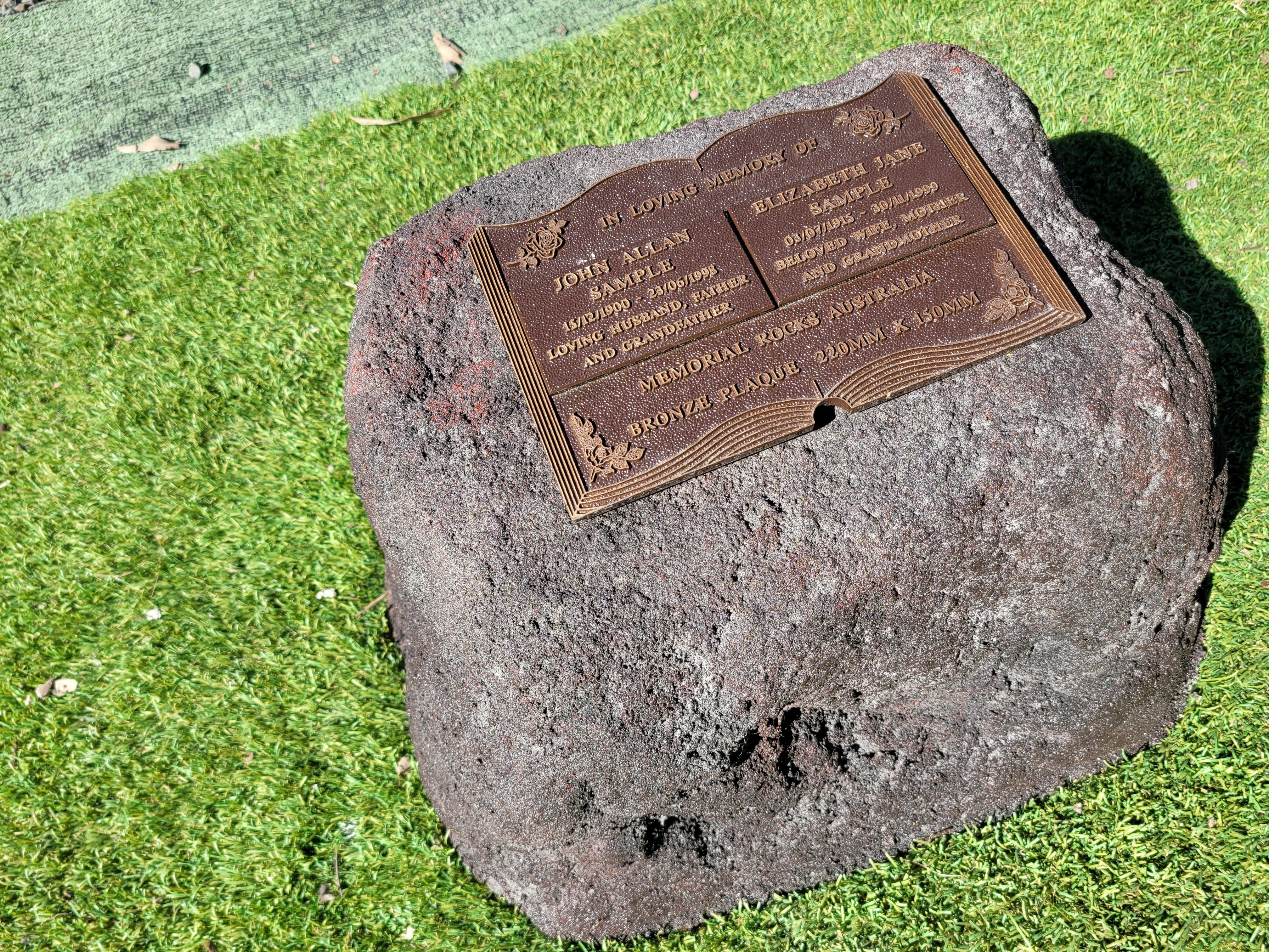 Memorial Rock Urn 1873 Large Double Charcoal/ Black