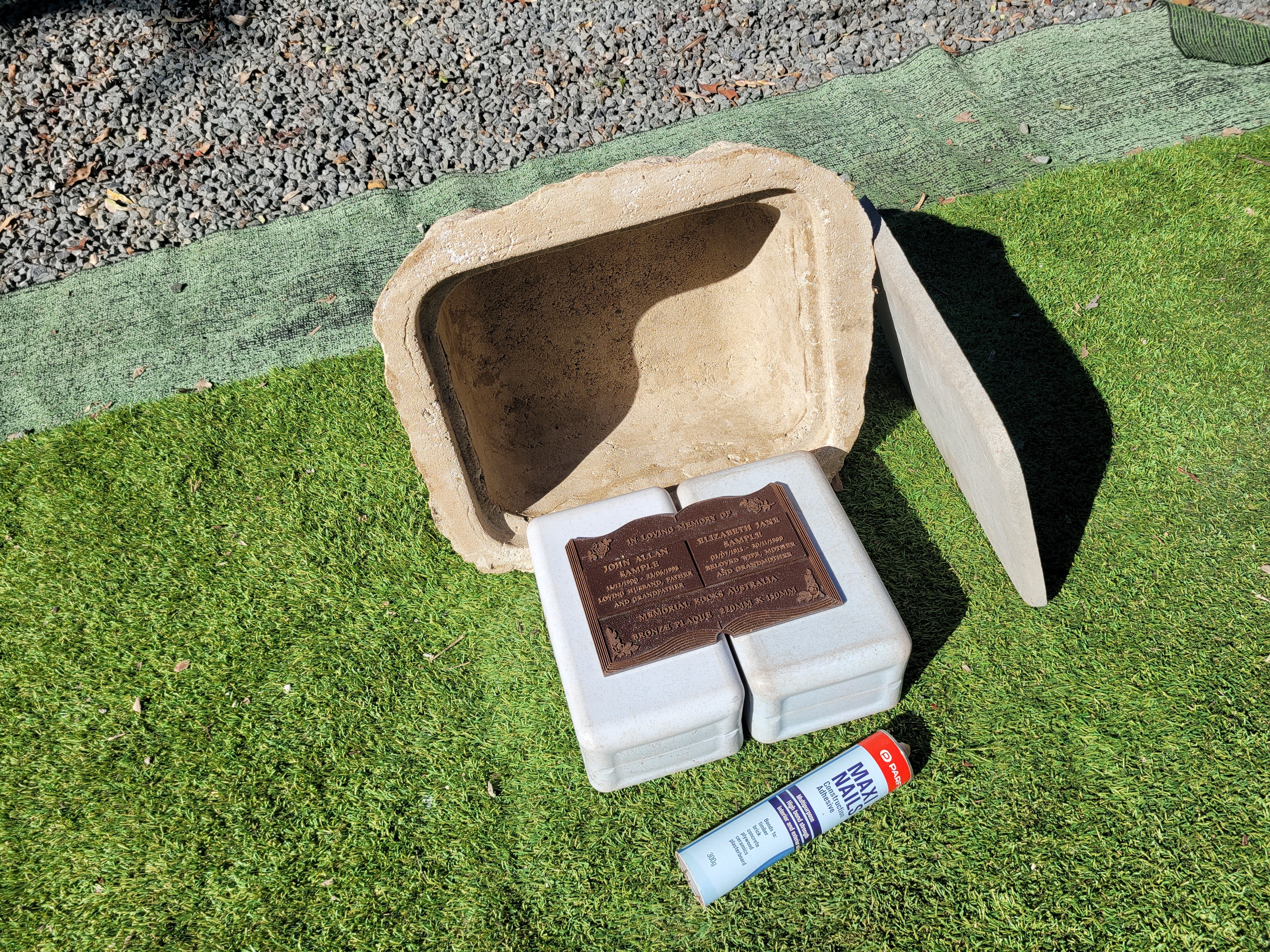 Memorial Rock Urn 1878 Large Double Natural Riversand