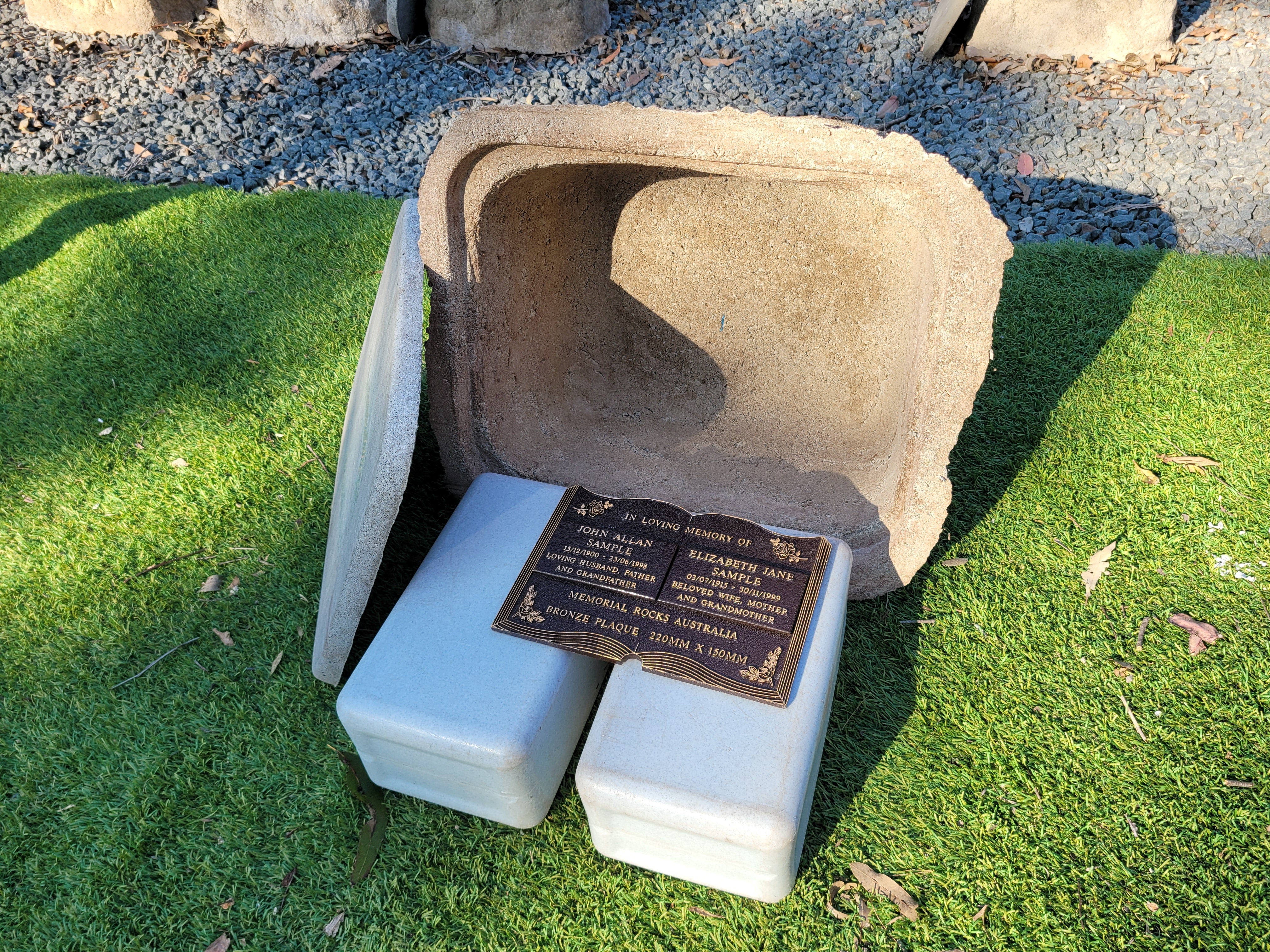 Memorial Rock Urn 1908 Large Double Natural Riversand