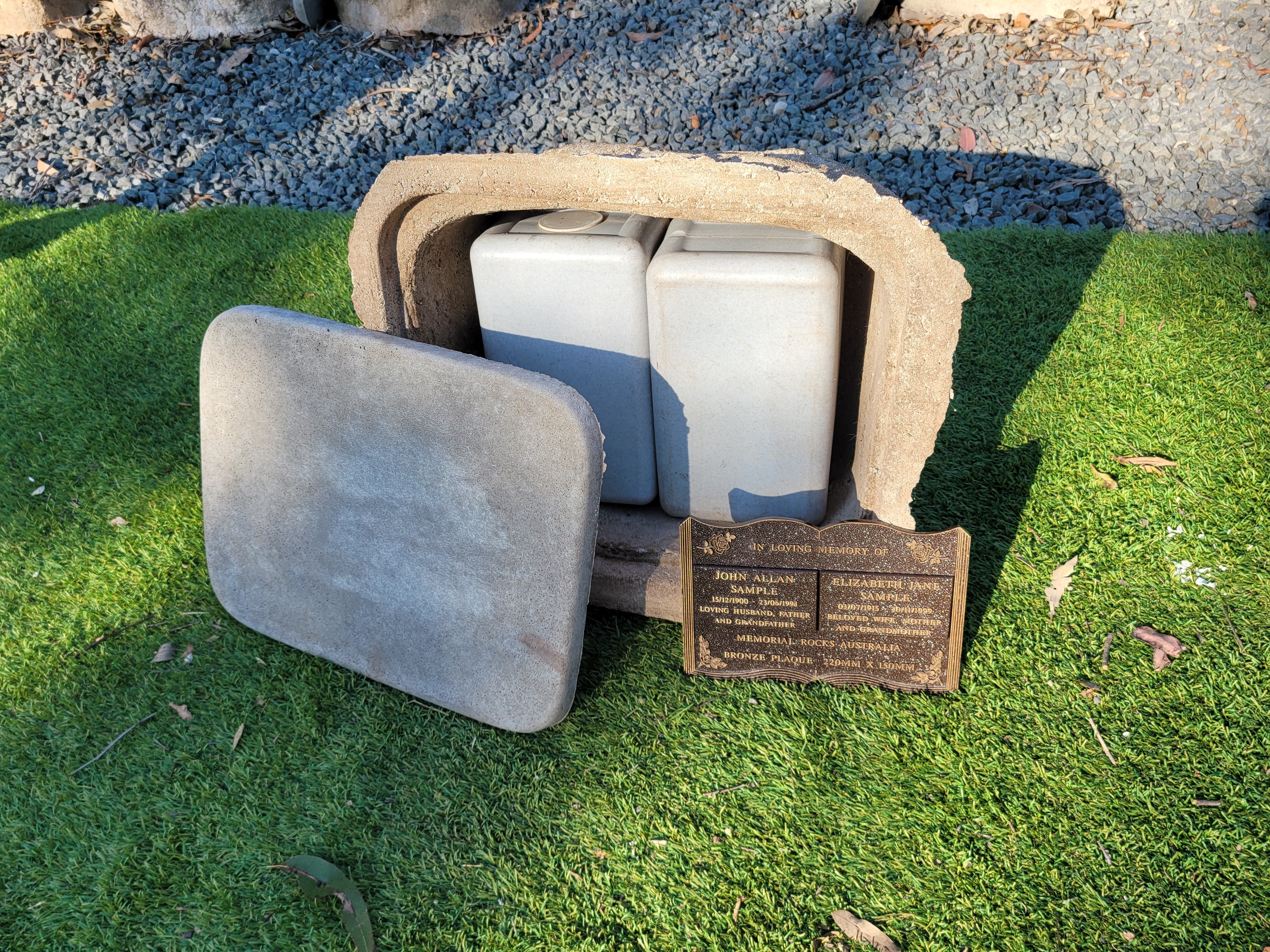 Memorial Rock Urn 1908 Large Double Natural Riversand