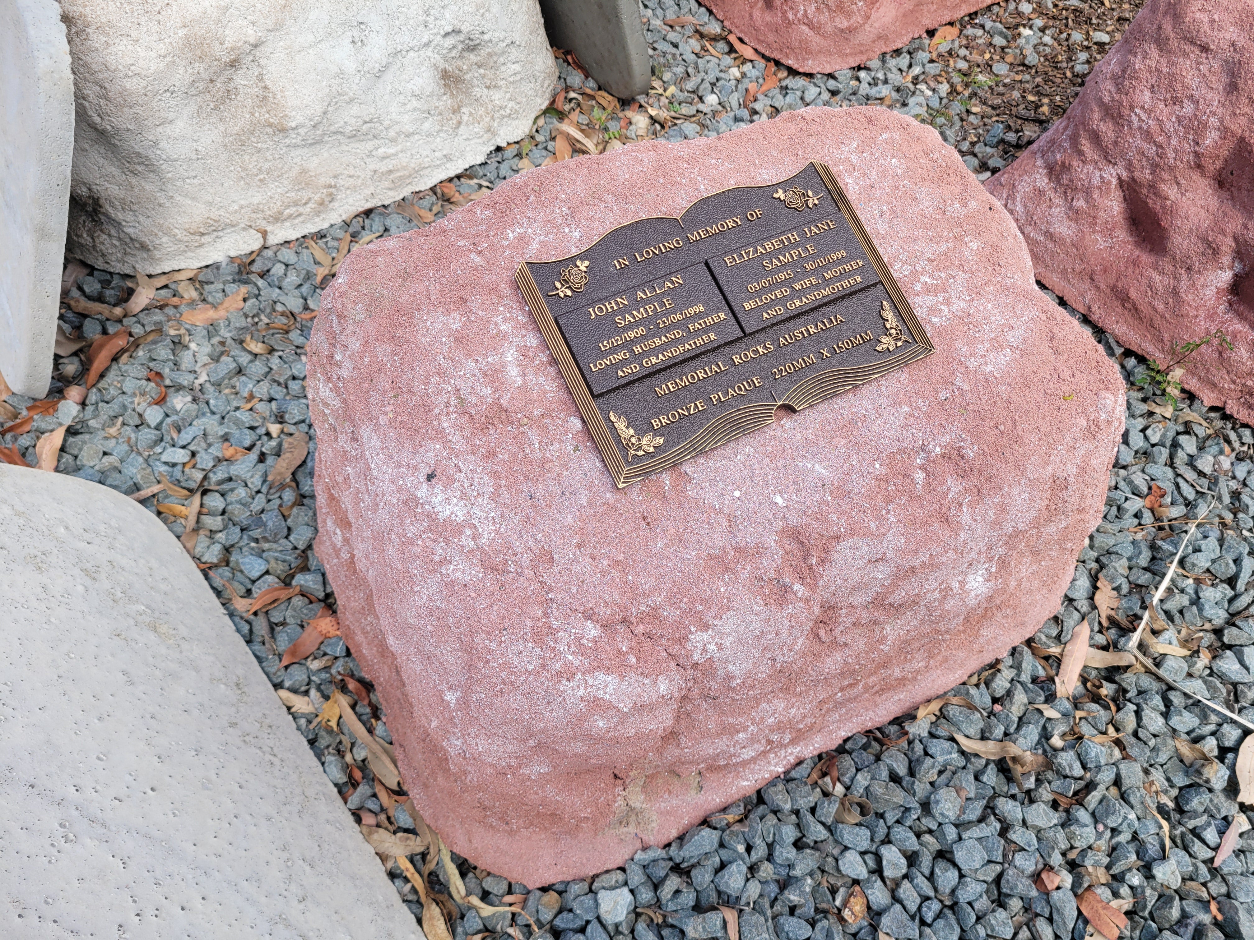 Memorial Rock Urn 1918 Extra-Large  Pink / Red