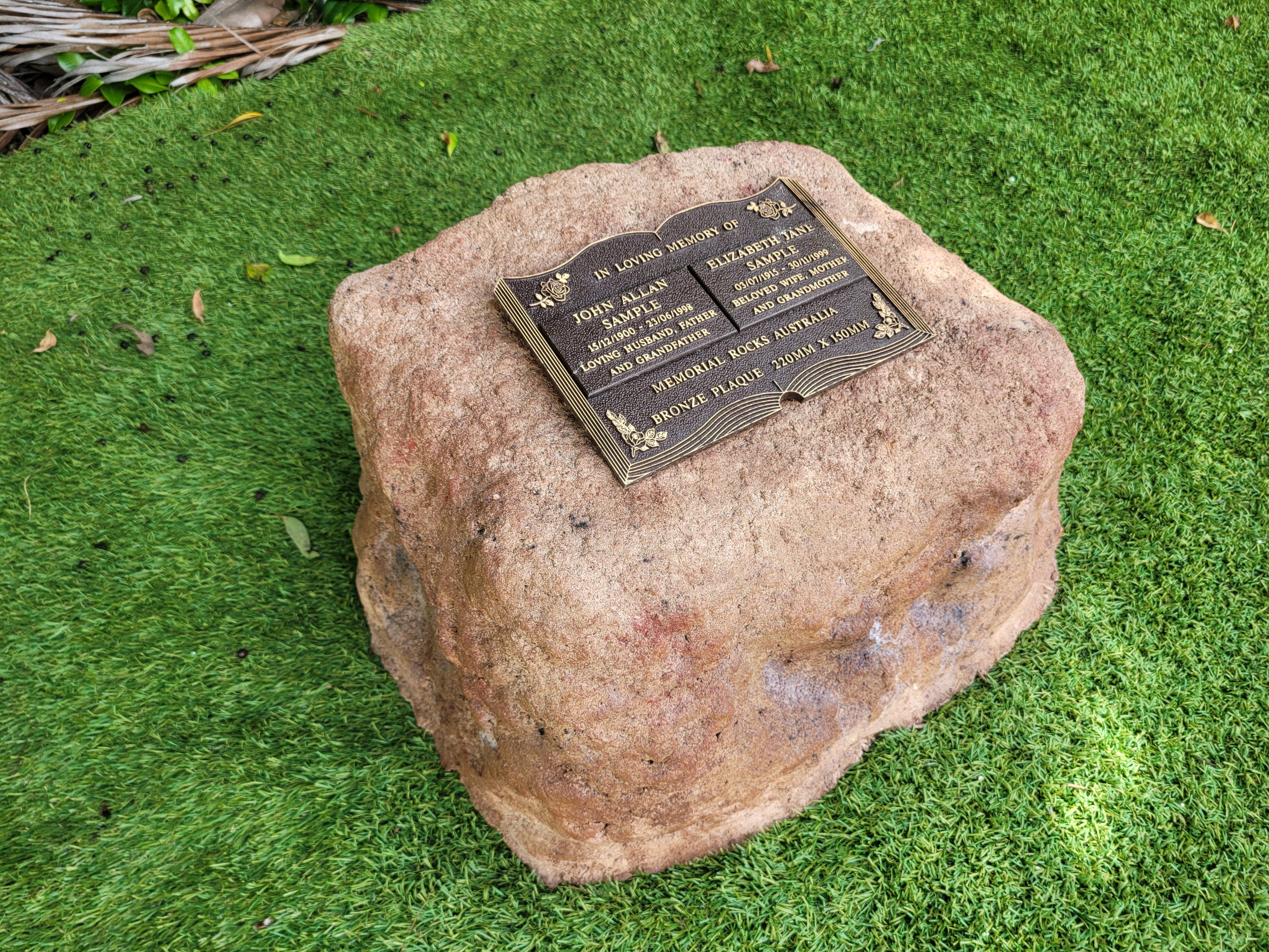 Large Memorial Rocks Memorial Rock Urn 2043 Large Double Brown – Memorial Rocks Australia