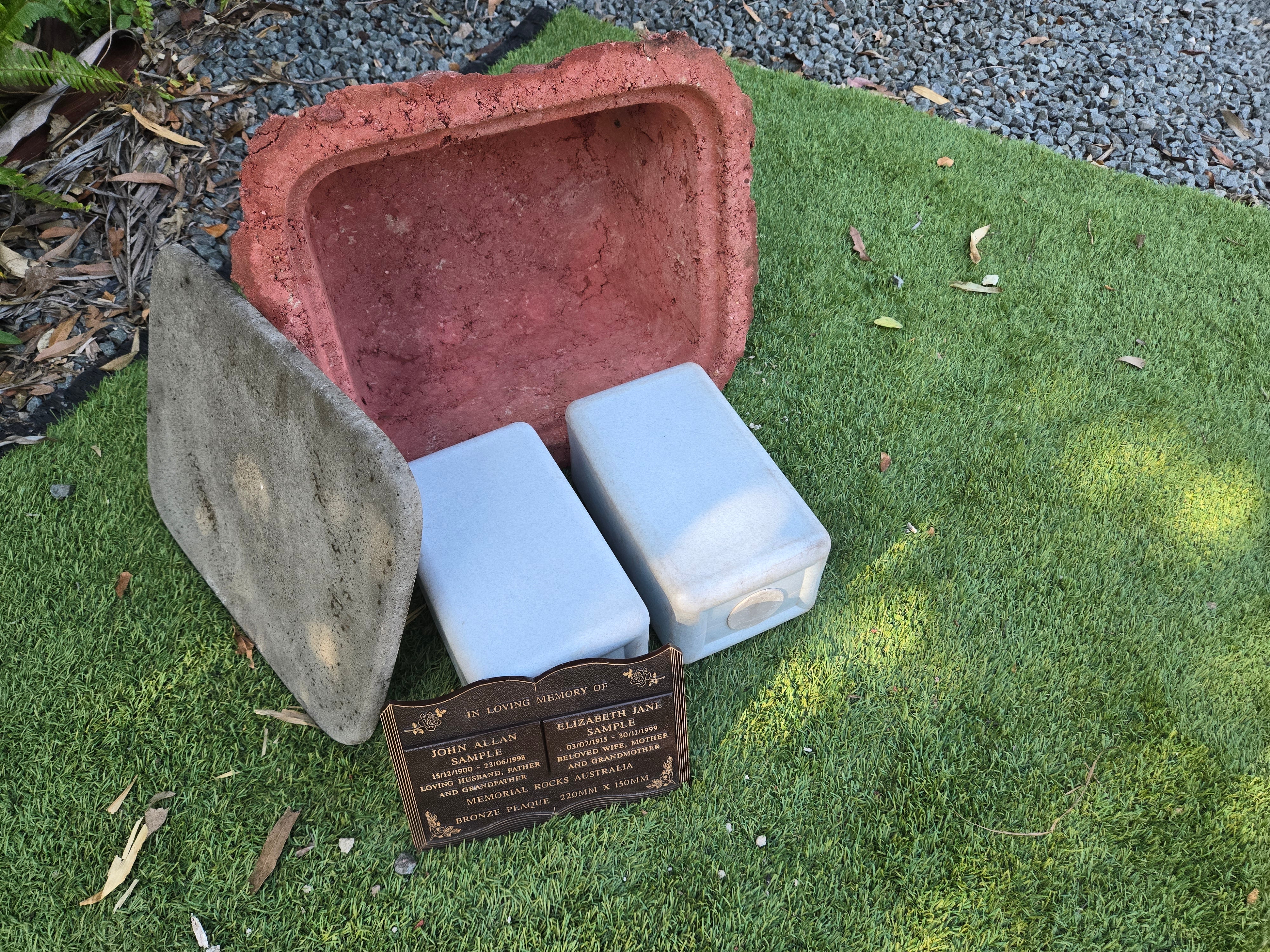 Memorial Rock Urn 2206 Large Double Red