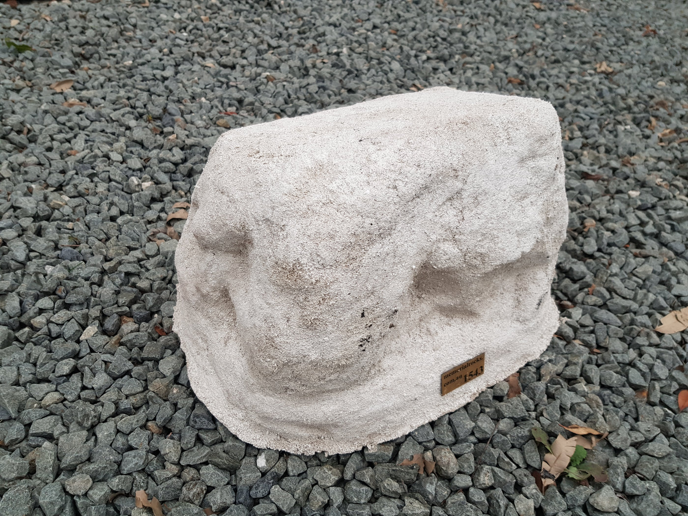 Beautiful artificial concrete rock. Cremation rock urn. – Memorial ...